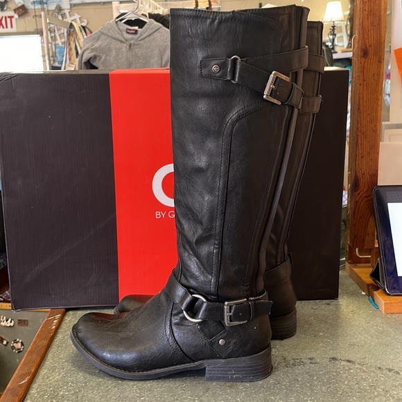 G BY GUESS riding boots womens size 7.5 black - Picture 3 of 6